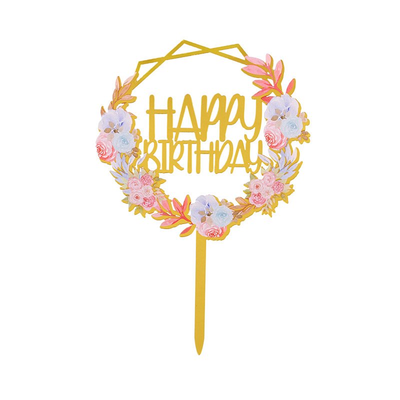 New Style Cake Toppers Decoration Happy Birthday Cake Topper Acrylic Cake Topper For Birthday Party Decoration