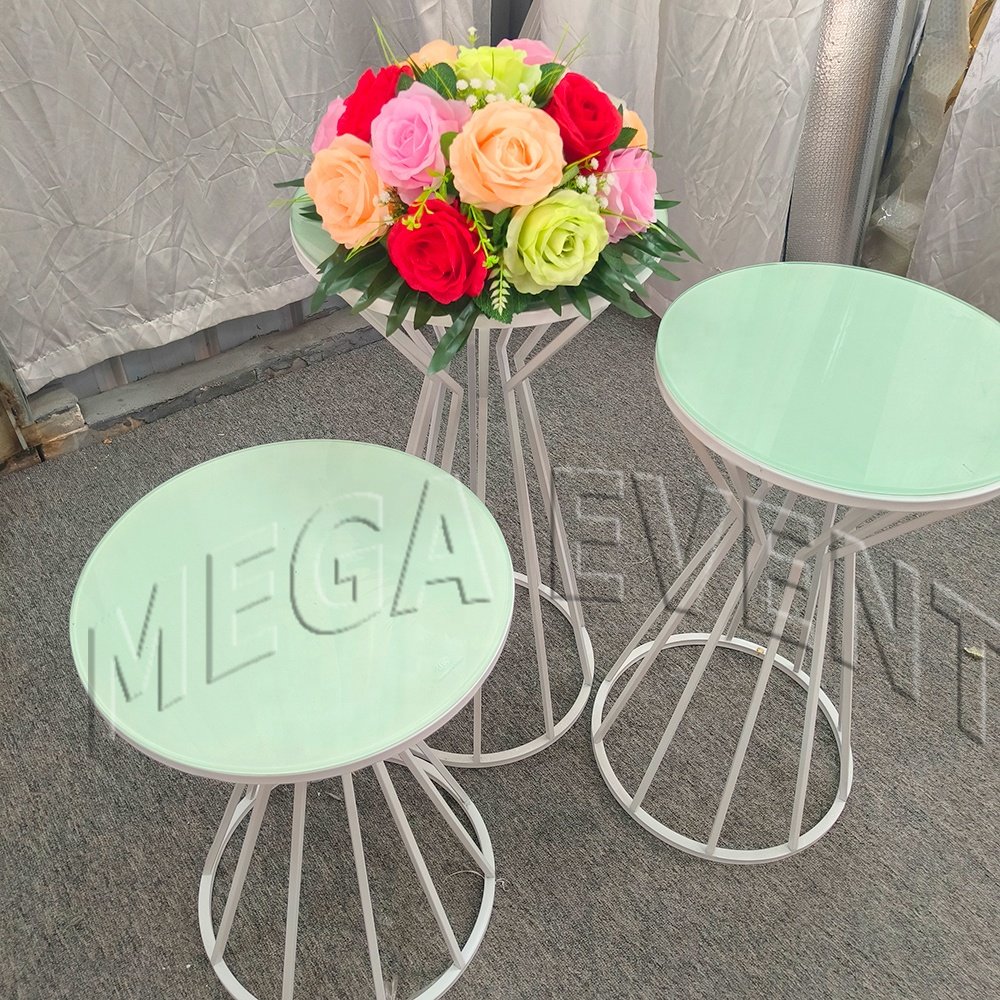 Factory cheap party supplies cake stand set wedding decoration stainless steel cake display plinths cylinder dessert stands