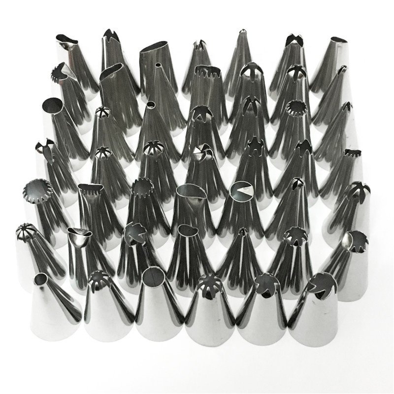 YABEICHU 50pcs/set stainless steel cake piping nozzle and pastry bag cream decoration baking tools