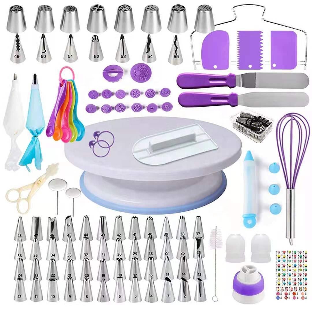 Kitchen Accessories Cake Decorating Supplies Turntable Tools Icing Nozzles Cake Decor Kit Baking Pastry Tools Silicone Spatula