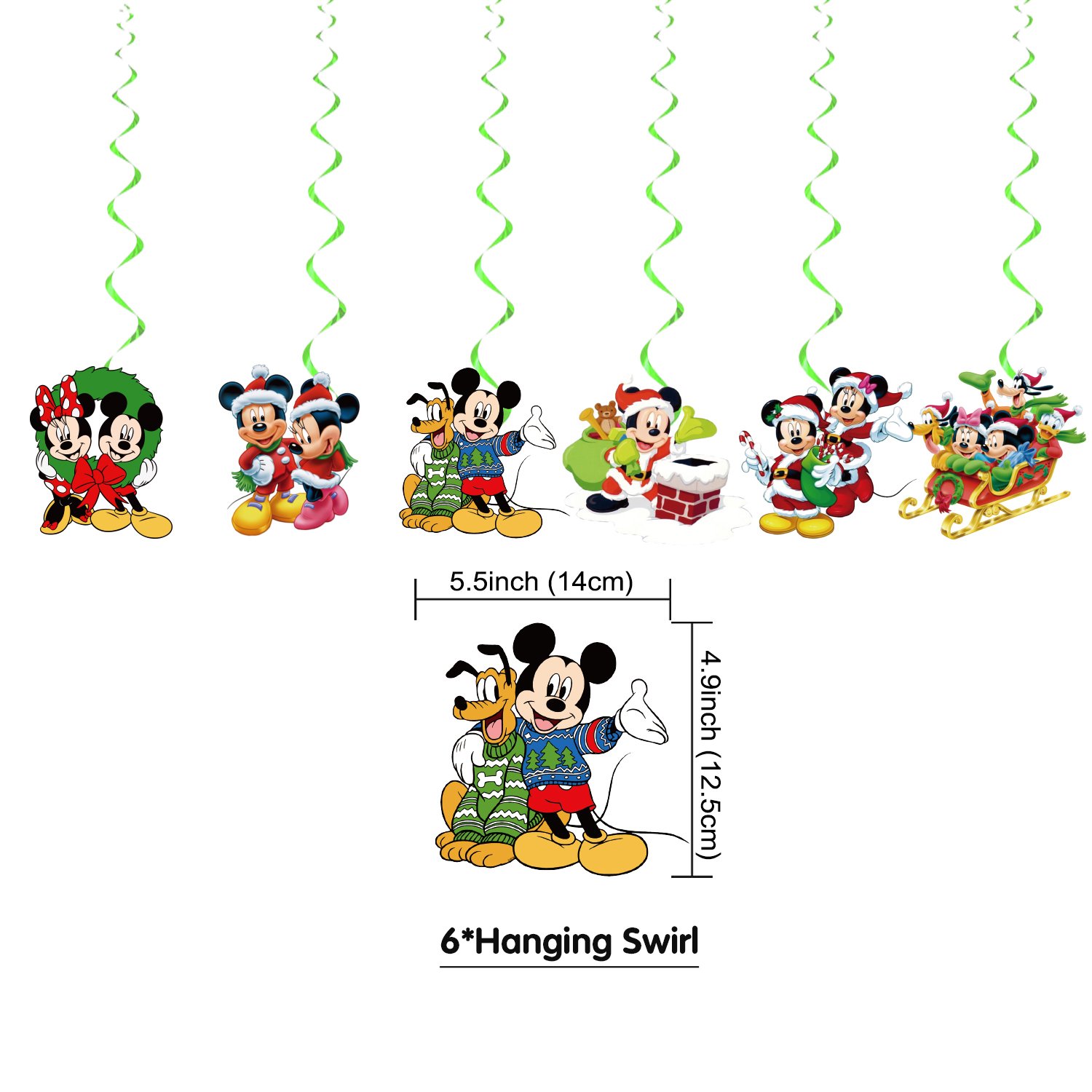 Christmas Decoration Christmas Mickey 2024 Included Merry Christmas Banner Santa Claus Balloons Cake Toppers Decoration For Kids