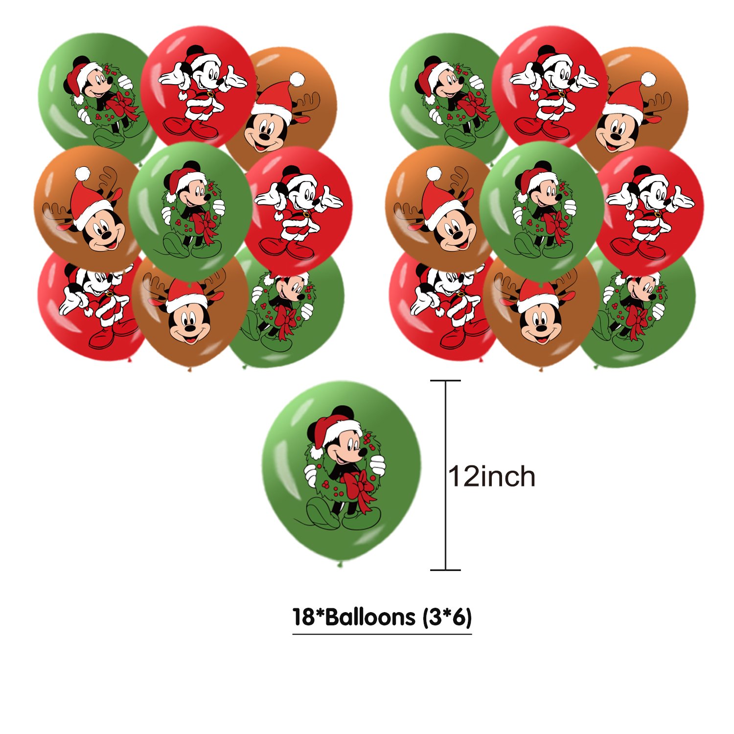 Christmas Decoration Christmas Mickey 2024 Included Merry Christmas Banner Santa Claus Balloons Cake Toppers Decoration For Kids