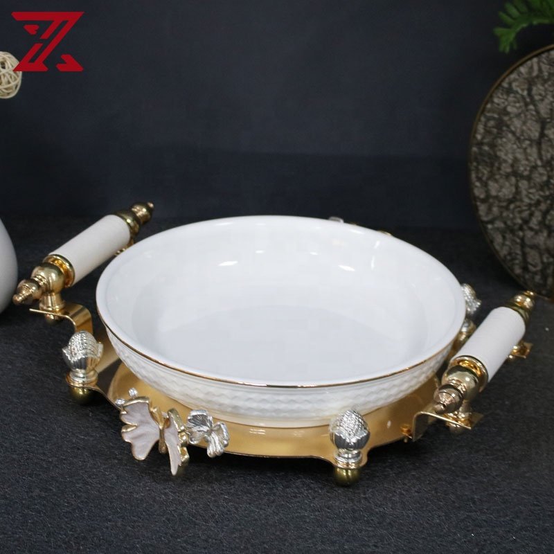 Factory direct supply round fruit plate cake dried fruit cake tray fruit snack serving platter with good quality