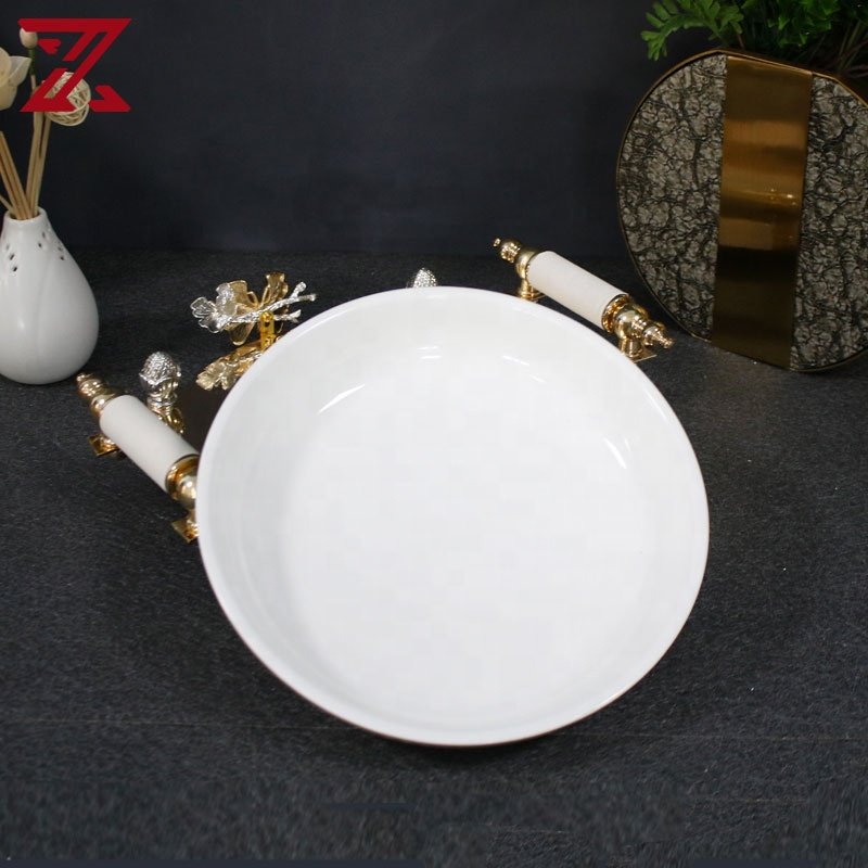 Factory direct supply round fruit plate cake dried fruit cake tray fruit snack serving platter with good quality