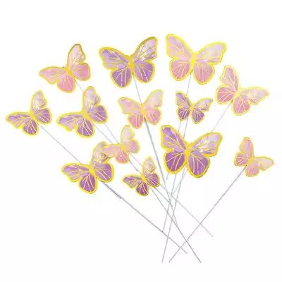 2021New butterfly theme cake decoration supplies birthday gift decoration paper butterfly wedding cupcake toppers