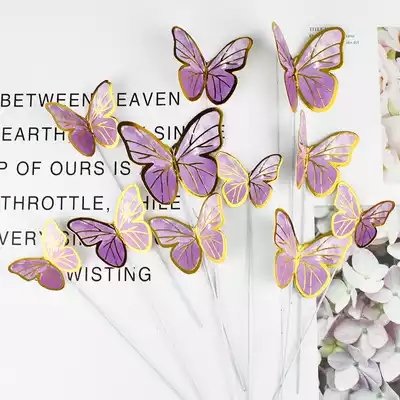 2021New butterfly theme cake decoration supplies birthday gift decoration paper butterfly wedding cupcake toppers
