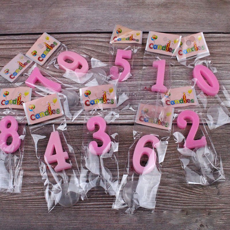 Diy Pink Number Candles for Home & Wedding Decoration for Birthday Parties & Cake Accessories Cake Decorating Supplies