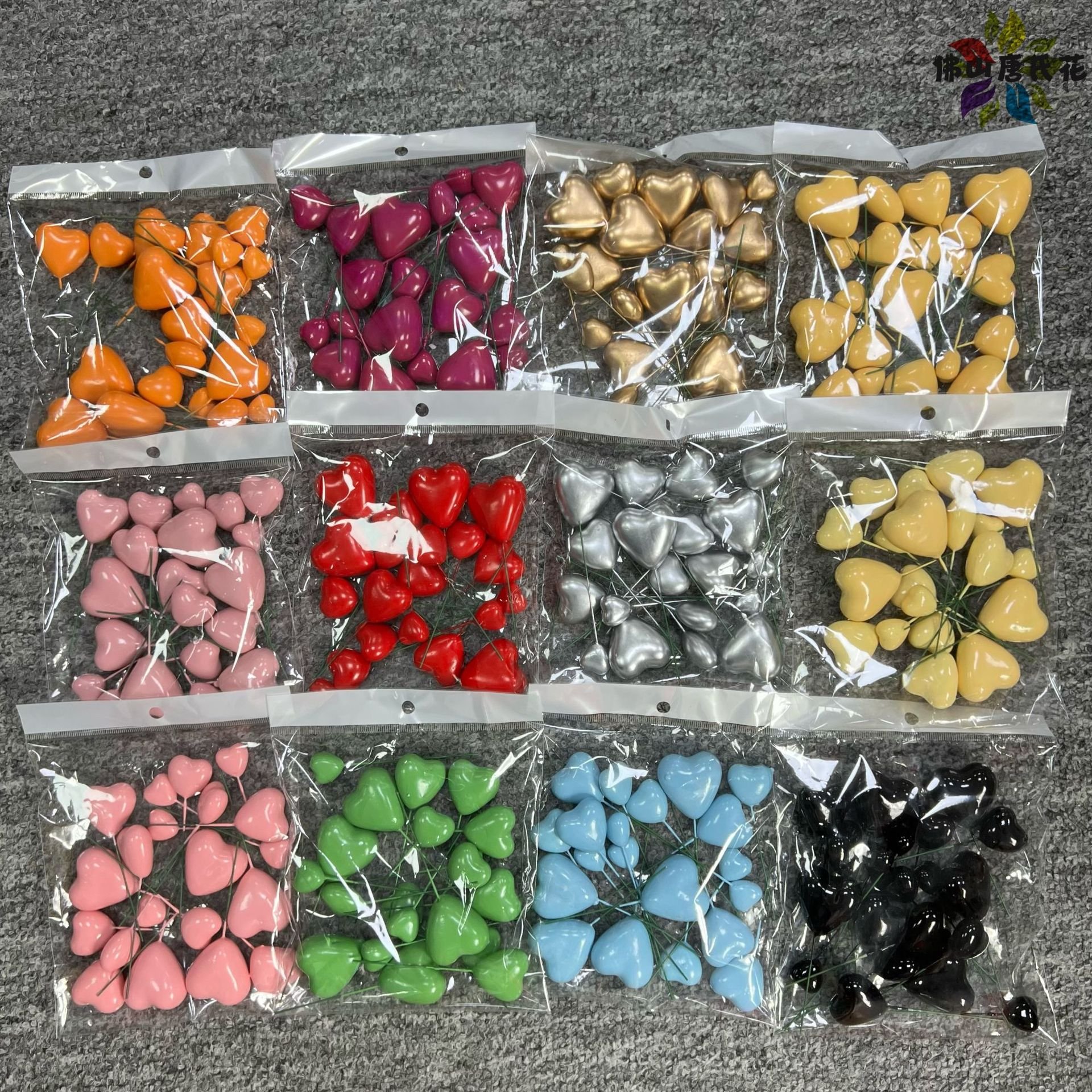 Hot selling Heart shaped ball cake decoration party supplies mixed in one bag factory wholesale