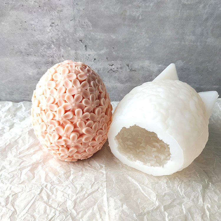 YS Egg Flower Ball Candle Silicone Plaster Mold Five-Petal Flower Oval Aromatherapy Gypsum Ice Mold Home Decor Wedding Gift Tool