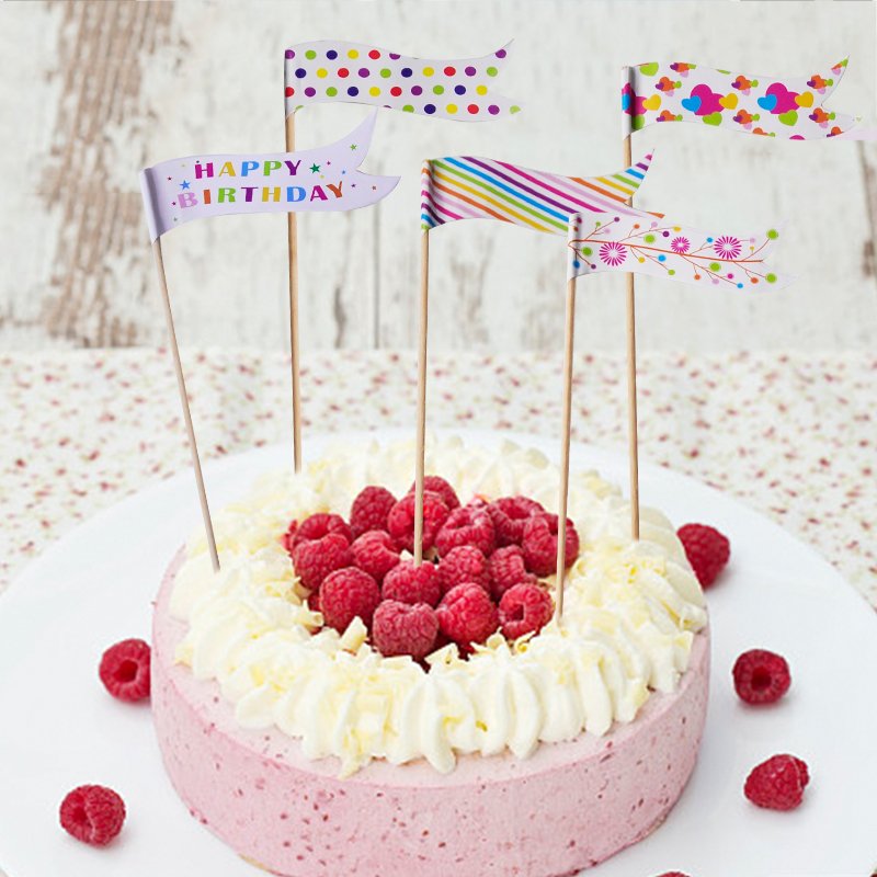 902147 12pcs Small Flag Picks 15cm birthday Festival Sticks Art Toothpicks Cupcake/Cake/Pie Toppers Party Decoration PartyMaker