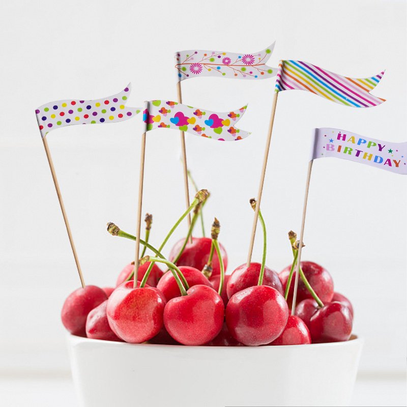 902147 12pcs Small Flag Picks 15cm birthday Festival Sticks Art Toothpicks Cupcake/Cake/Pie Toppers Party Decoration PartyMaker