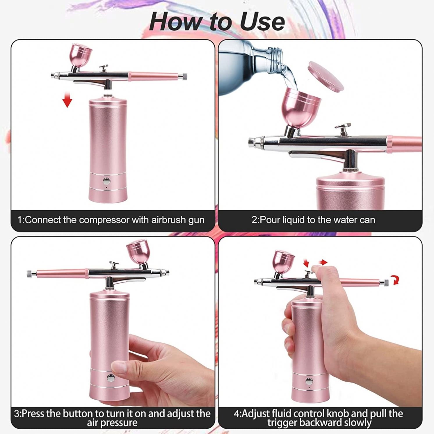 2024 Air Brush Kit Air Brush Machine Cake Decorating Supplies Airbrush Gun For Tattoo Nail Painting