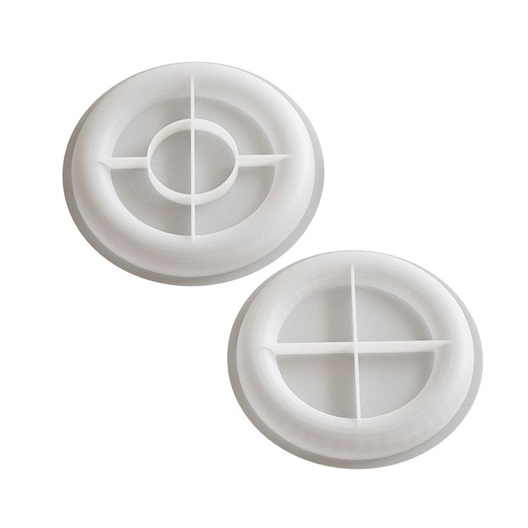 YS Tulip Flower Tray Silicone Mold Jewelry Display Pan Resin Molds Round Rose Floral Relief Candle Tray Home Plate Gypsum Mould