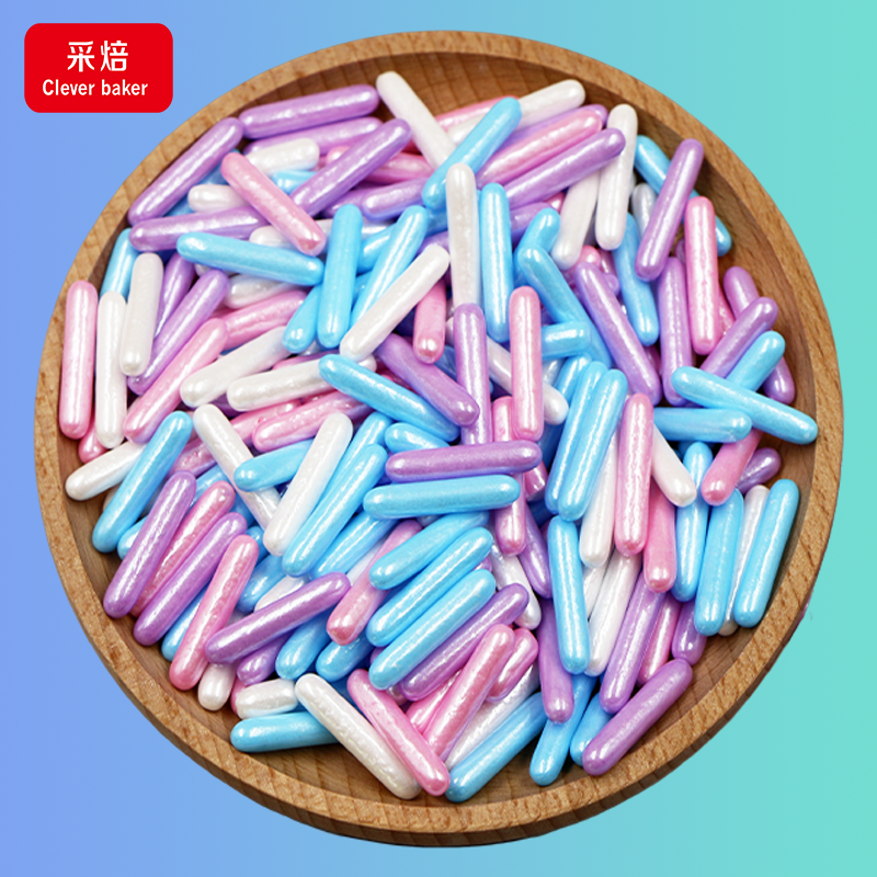 Edible Fancy Sugar Rods Long Cake Sprinkles Bakery Decoration Sweet Pearl Sprinkles Bag Cake Decorating Supplies Ingredients
