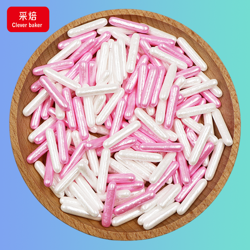 Edible Fancy Sugar Rods Long Cake Sprinkles Bakery Decoration Sweet Pearl Sprinkles Bag Cake Decorating Supplies Ingredients