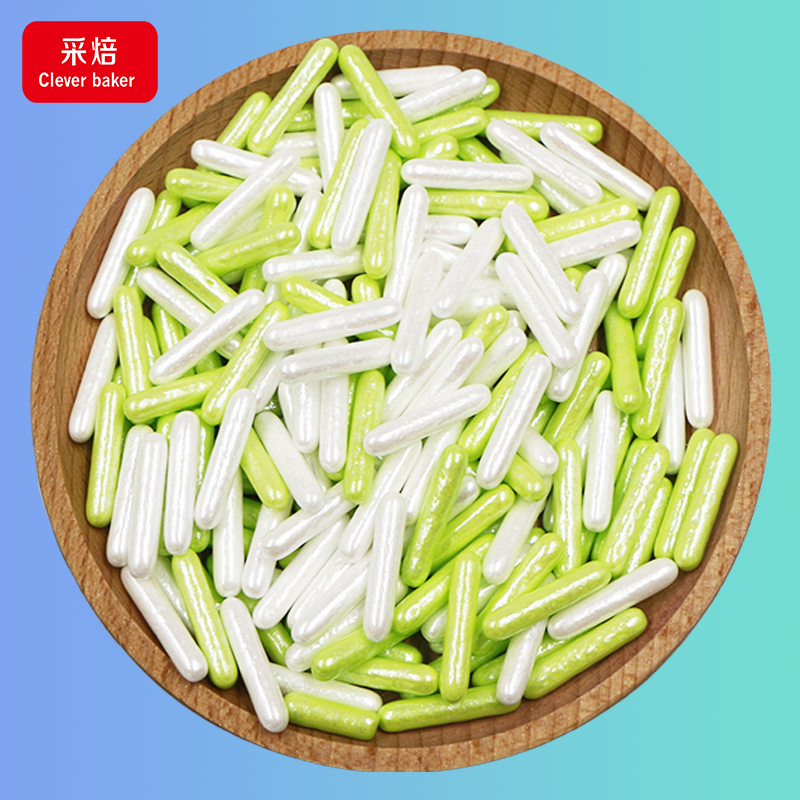 Edible Fancy Sugar Rods Long Cake Sprinkles Bakery Decoration Sweet Pearl Sprinkles Bag Cake Decorating Supplies Ingredients