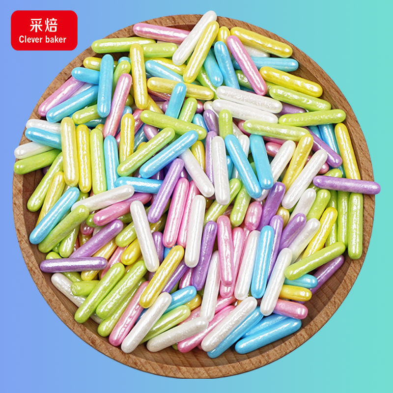 Edible Fancy Sugar Rods Long Cake Sprinkles Bakery Decoration Sweet Pearl Sprinkles Bag Cake Decorating Supplies Ingredients