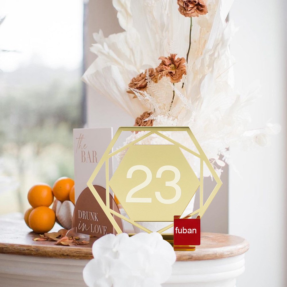 Customized Gold Arch Table Number & Seat Plate DIY Blank Acrylic for Wedding Party Decorations Table Set