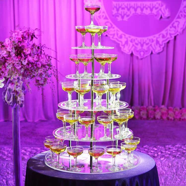Clear Acrylic Cupcake Display Stand 4 tier tray Festive and Party Supplies led lighting decor dessert display Cake tool