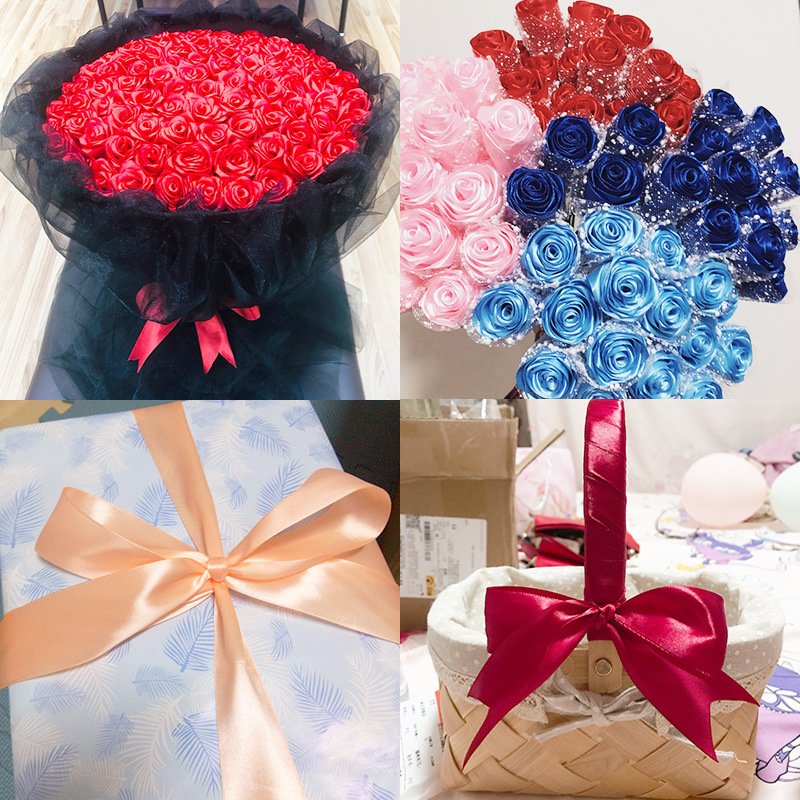 4cm new color packaging supplies ribbon rose decorative material silk ribbon cake gift packaging ribbon