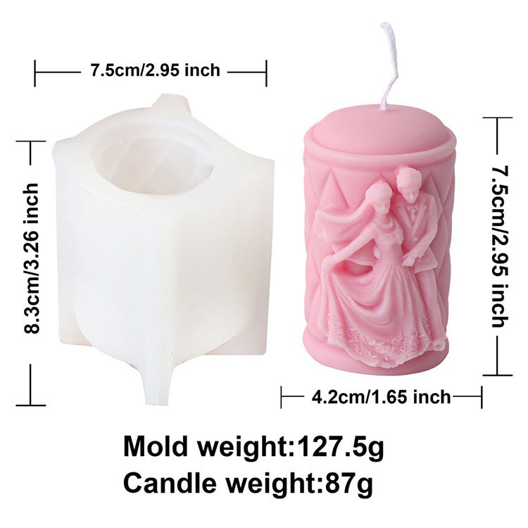 Embossed Wedding Pillars Silicone Candle Mold Wedding Scene Decorations Gift Casting Mould DIY Aromatherapy Candle Making Tool