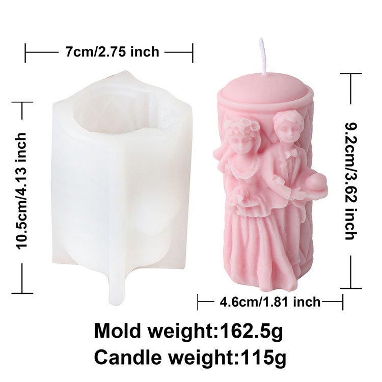 Embossed Wedding Pillars Silicone Candle Mold Wedding Scene Decorations Gift Casting Mould DIY Aromatherapy Candle Making Tool