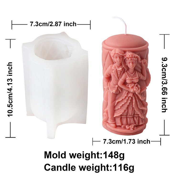 Embossed Wedding Pillars Silicone Candle Mold Wedding Scene Decorations Gift Casting Mould DIY Aromatherapy Candle Making Tool