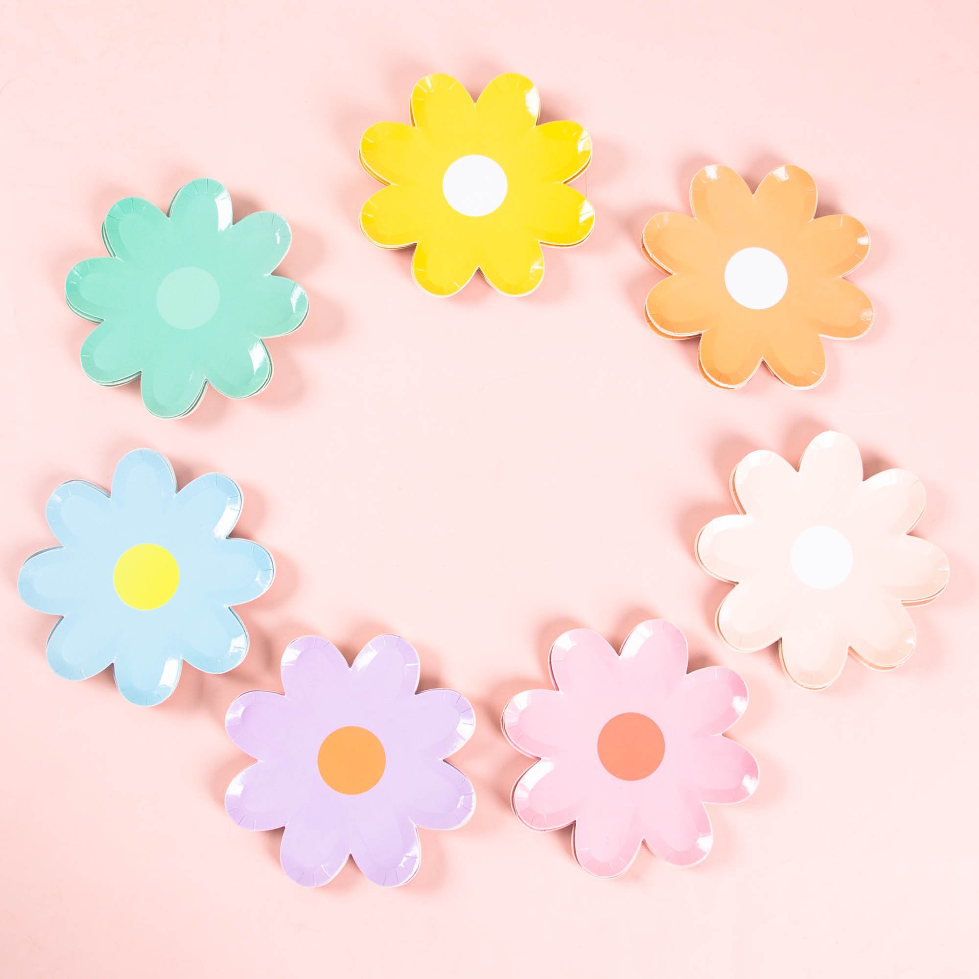 5inch Flower Dinner Plate Daisy Shape Disposable Plates Children'S Birthday Party Layout Decorative Cake Floral Plates