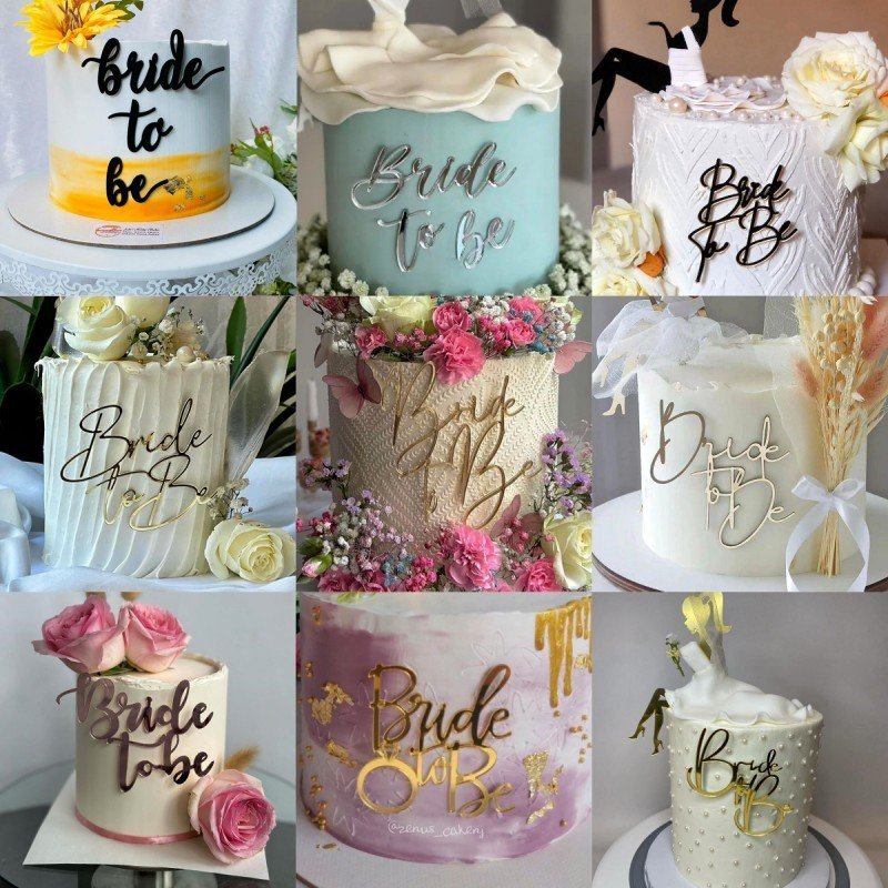 new hot selling Bride To Be gold Acrylic Cake Topper cake decoration for wedding party Engagement cake accessories