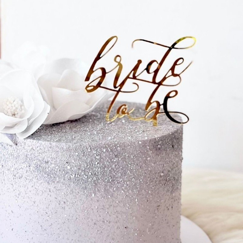 new hot selling Bride To Be gold Acrylic Cake Topper cake decoration for wedding party Engagement cake accessories