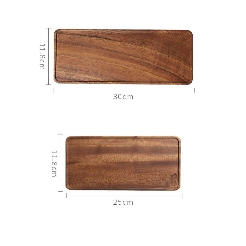 Walnut wood rectangular tray dry bubble tea plate cake bread breakfast snack tray hotel supplies restaurant tea tray