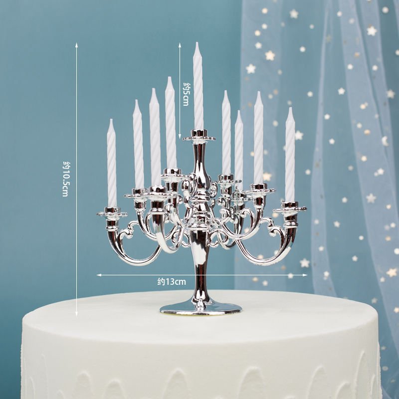Candle Manufacturers Vintage Style Candlestick Shape Cake Decoration For Birthday Cake Baking Party Cake Topper
