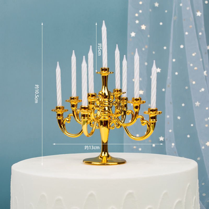 Candle Manufacturers Vintage Style Candlestick Shape Cake Decoration For Birthday Cake Baking Party Cake Topper