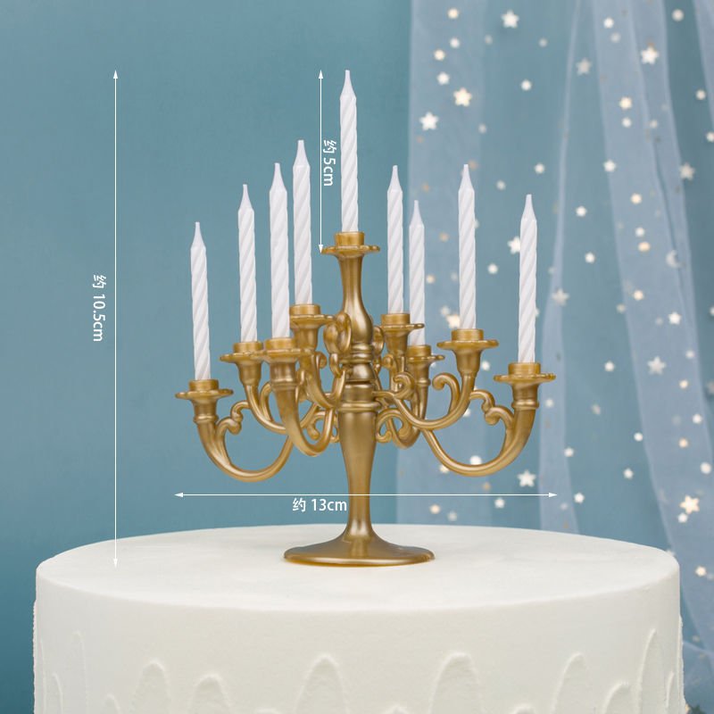Candle Manufacturers Vintage Style Candlestick Shape Cake Decoration For Birthday Cake Baking Party Cake Topper