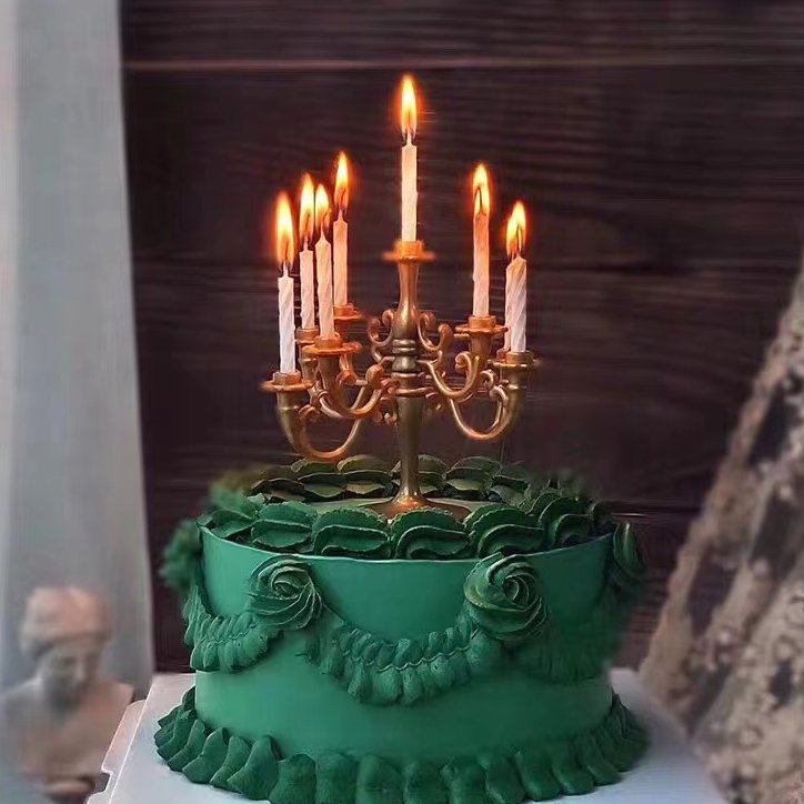 Candle Manufacturers Vintage Style Candlestick Shape Cake Decoration For Birthday Cake Baking Party Cake Topper