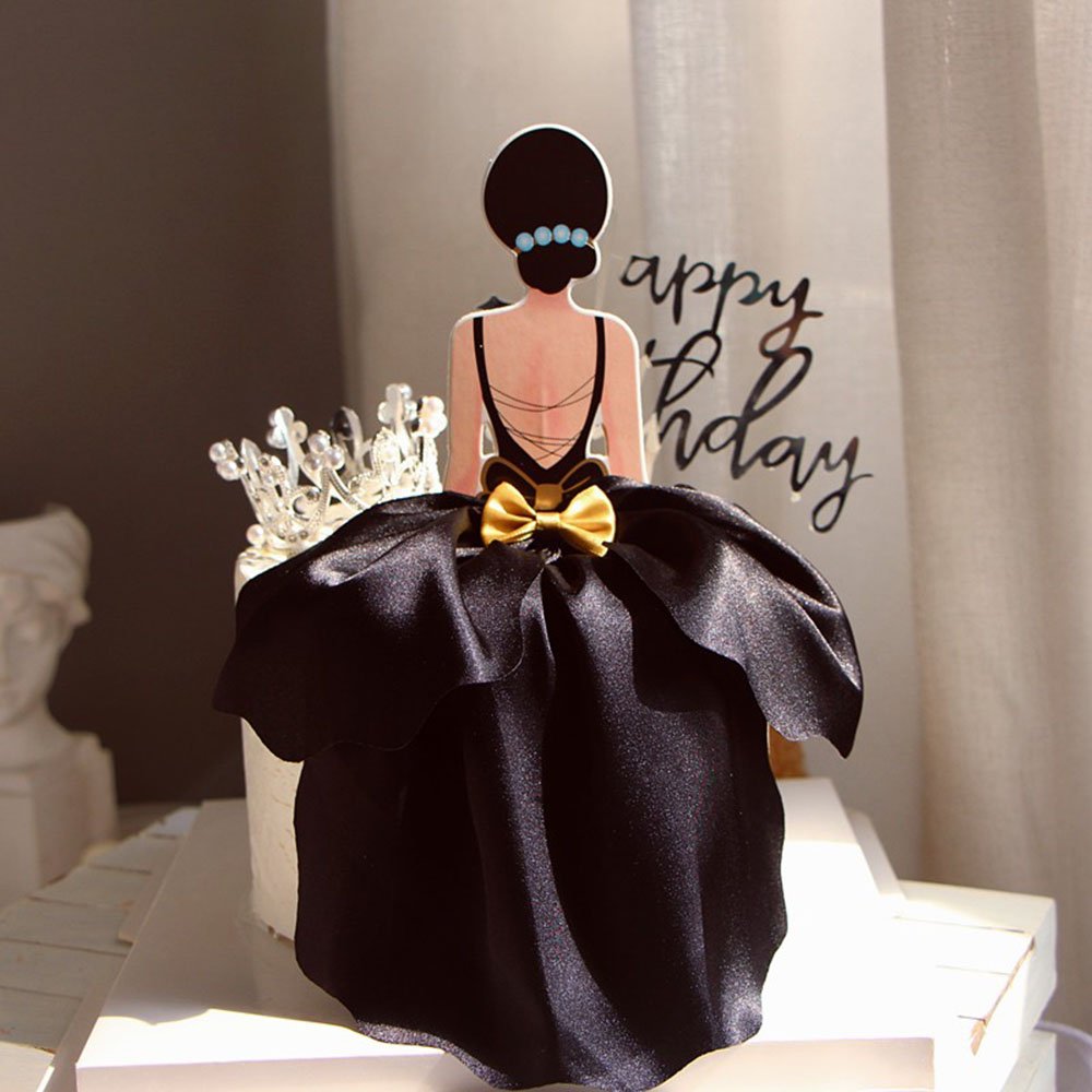 Valentine's Day Mother's Day cake decoration net red skirt figure plug-in mom happy birthday dessert table dress up