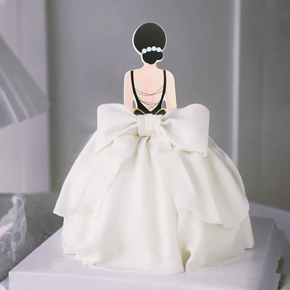 Valentine's Day Mother's Day cake decoration net red skirt figure plug-in mom happy birthday dessert table dress up