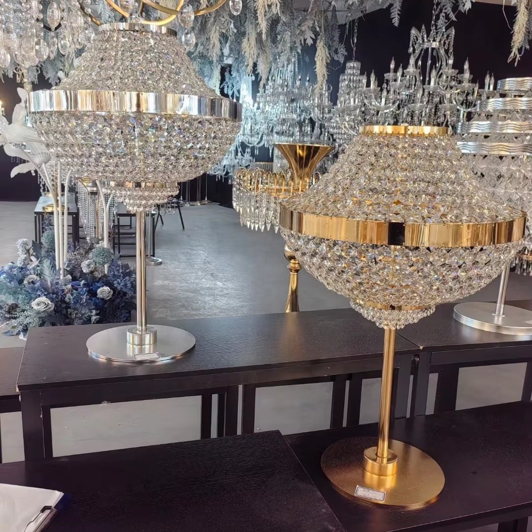 Luxury 1.2m electric wedding floor lamp tall crystal standing candelabra centerpieces