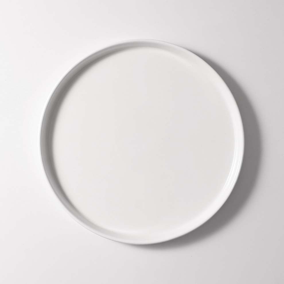 Custom Logo Minimalist Polished Tableware Wedding Buffets Restaurants Pasta Dishes White Ceramic Charger Entrees Flat Plates