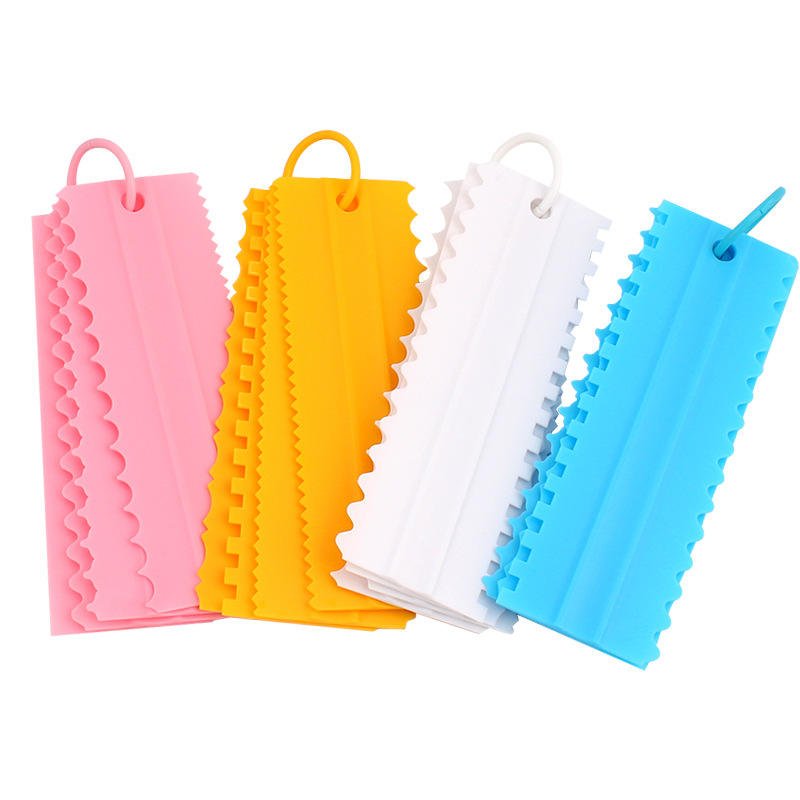 Morden Style Good Quality Hot Sale Plastic Decorating Comb Icing Smoother Cake Scraper Set