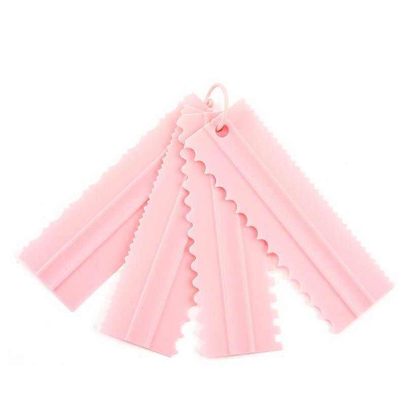 Morden Style Good Quality Hot Sale Plastic Decorating Comb Icing Smoother Cake Scraper Set