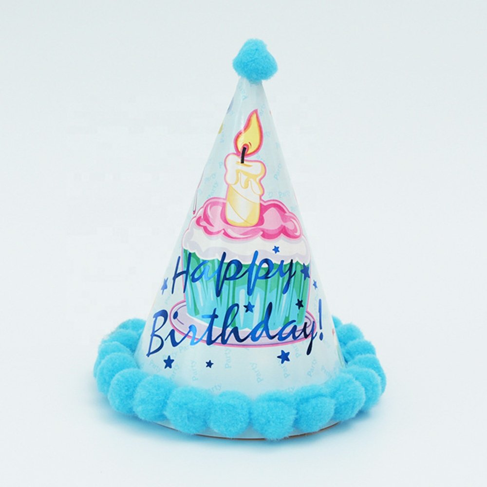Baby Kids Party Decoration Supplies Cone Paper 1st First Happy Birthday Hat for Kids