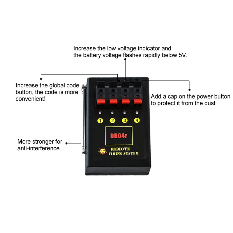 4 Cue remote firework digital firing system