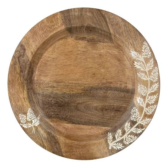 Best Wholesale wooden wedding creative hand carved Charger Plate party wooden Charger Plate royal style wedding supply Plates