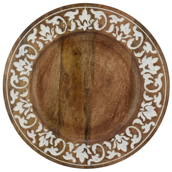 Best Wholesale wooden wedding creative hand carved Charger Plate party wooden Charger Plate royal style wedding supply Plates