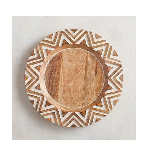 Best Wholesale wooden wedding creative hand carved Charger Plate party wooden Charger Plate royal style wedding supply Plates