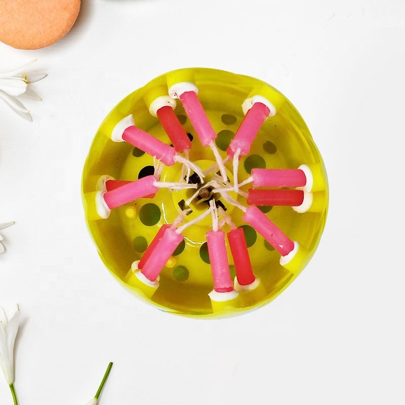 Party decoration birthday cake rotatable lotus will spread music candles