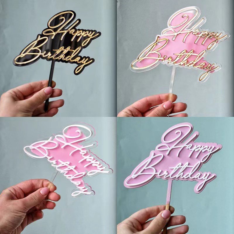 Multicolor Acrylic Cake Topper Happy Birthday Cake Toppers Birthday Cake Decorations Supplies