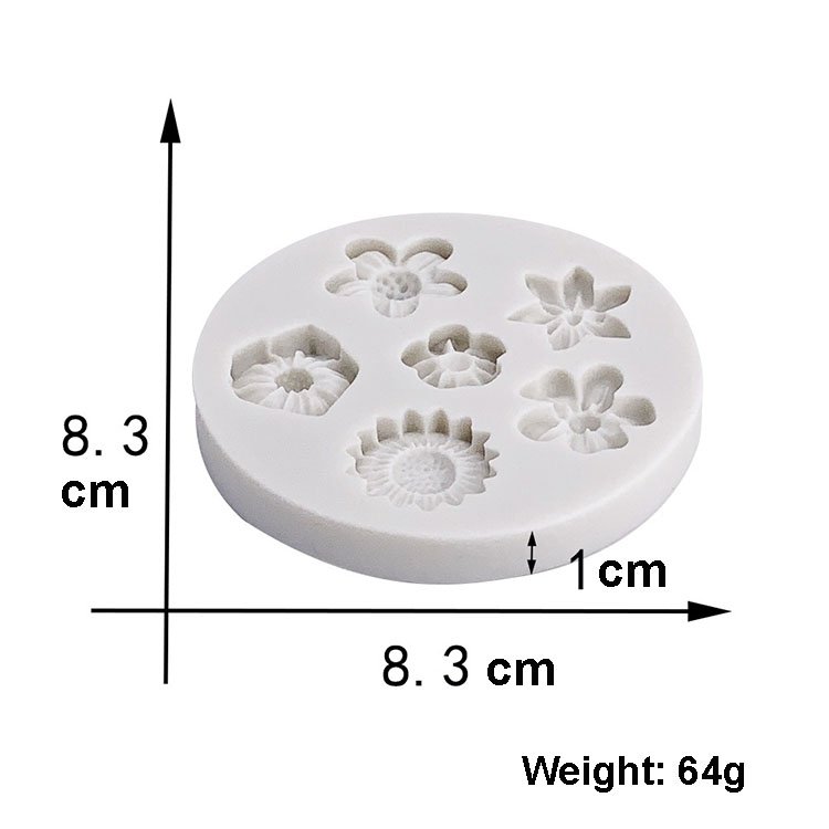 YS Factory Made Daisy Wild Chrysanthemum Shape Mold Chocolate Silicone Kitchen Baking Fondant Cake DIY Decorating Candle Tools