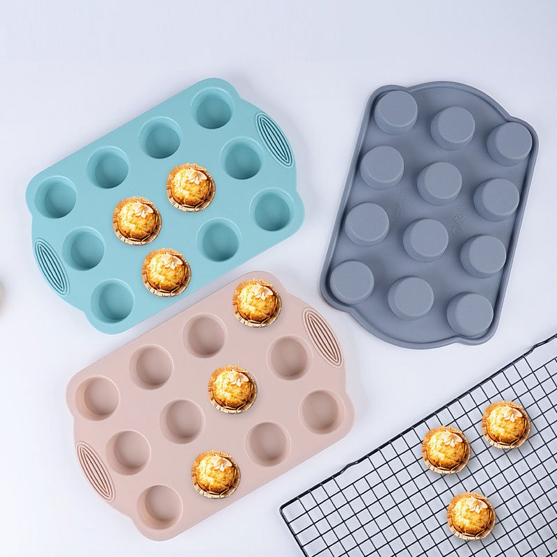Cupcake Pan Muffin Tray Baking Mold Non-stick Bakeware Muffin Tin Baking Tin 12-cup Baking Tray Quick-release Muffin Pan